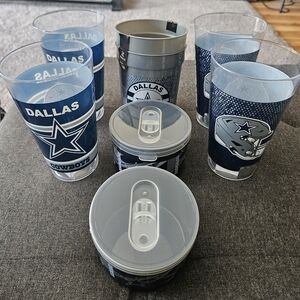 NFL Dallas Cowboys Blue Gray Logo Plastic Drinking Cups and Containers